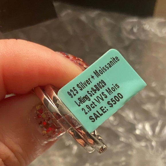 925 Silver & Moissanite Stones 2.9 CT Engagement Set - Picture 8 of 8